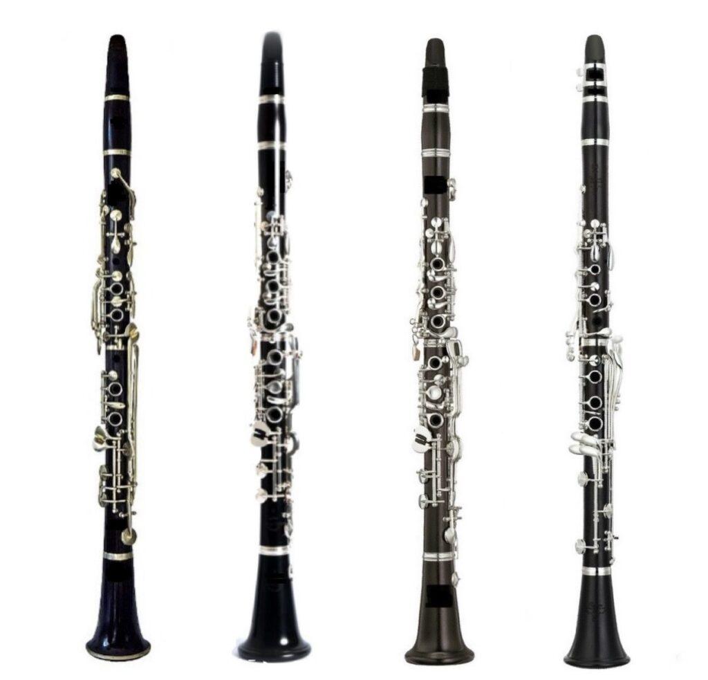 4本のクラリネットの比較参考画像
