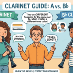 AクラリネットとB♭クラリネットを吹き比べている人の様子